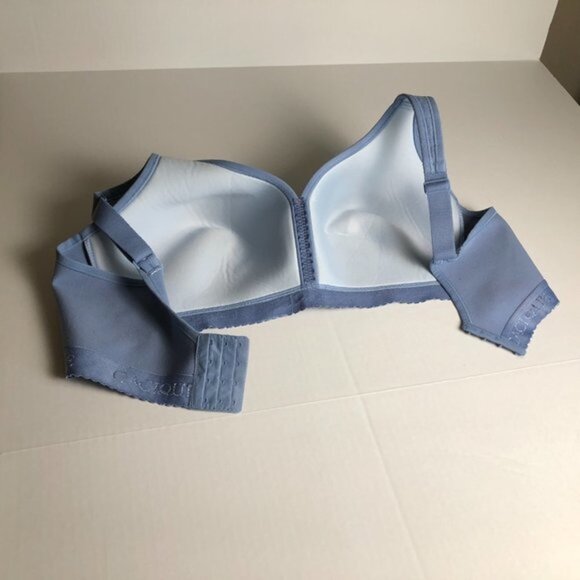 Lane Bryant Cacique Baby Blue lace cotton lightly lined no wire Bra 42DD - Picture 4 of 7